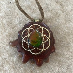 Third eye pinecone necklace